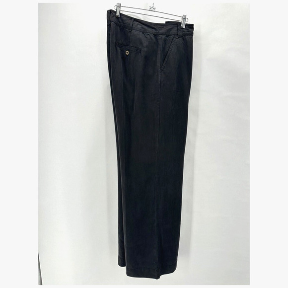 Sundance Wide‎ Leg Pants Womens 12 Black 100% Tencel Pockets Coastal Preppy City - Picture 8 of 11